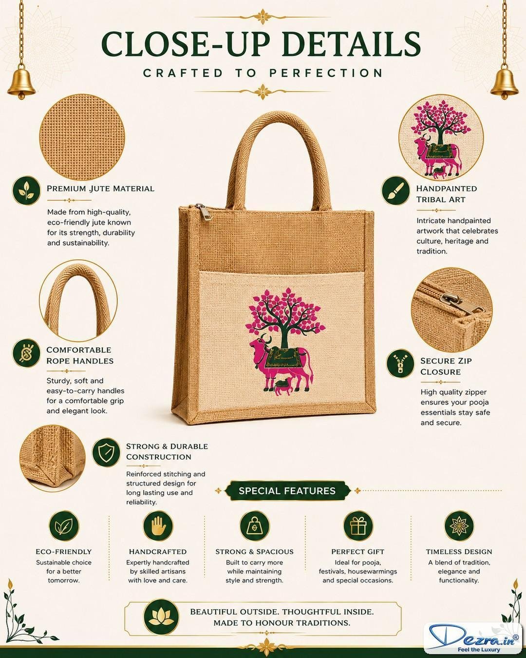 Pichwai Print Jute Return Gift Bags
