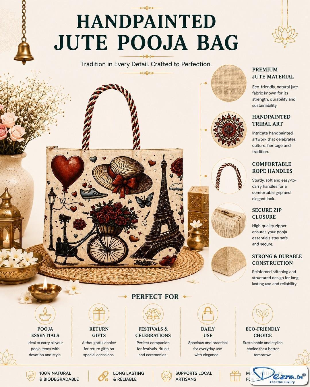 Pichwai Print Jute Return Gift Bags