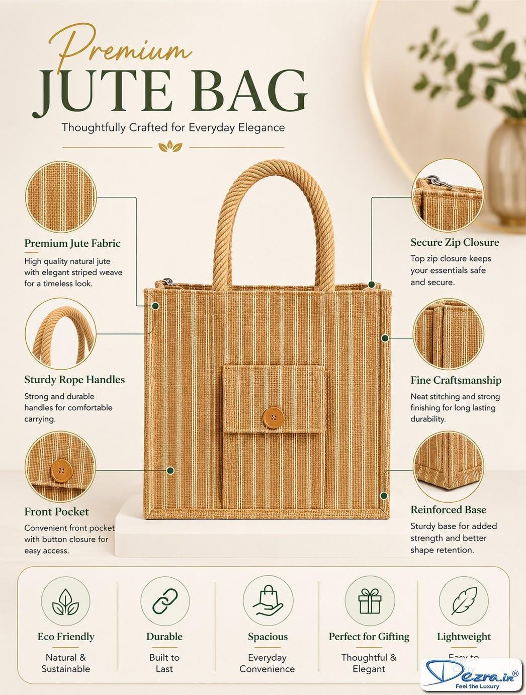 Warli Print Jute Return Gift Bags