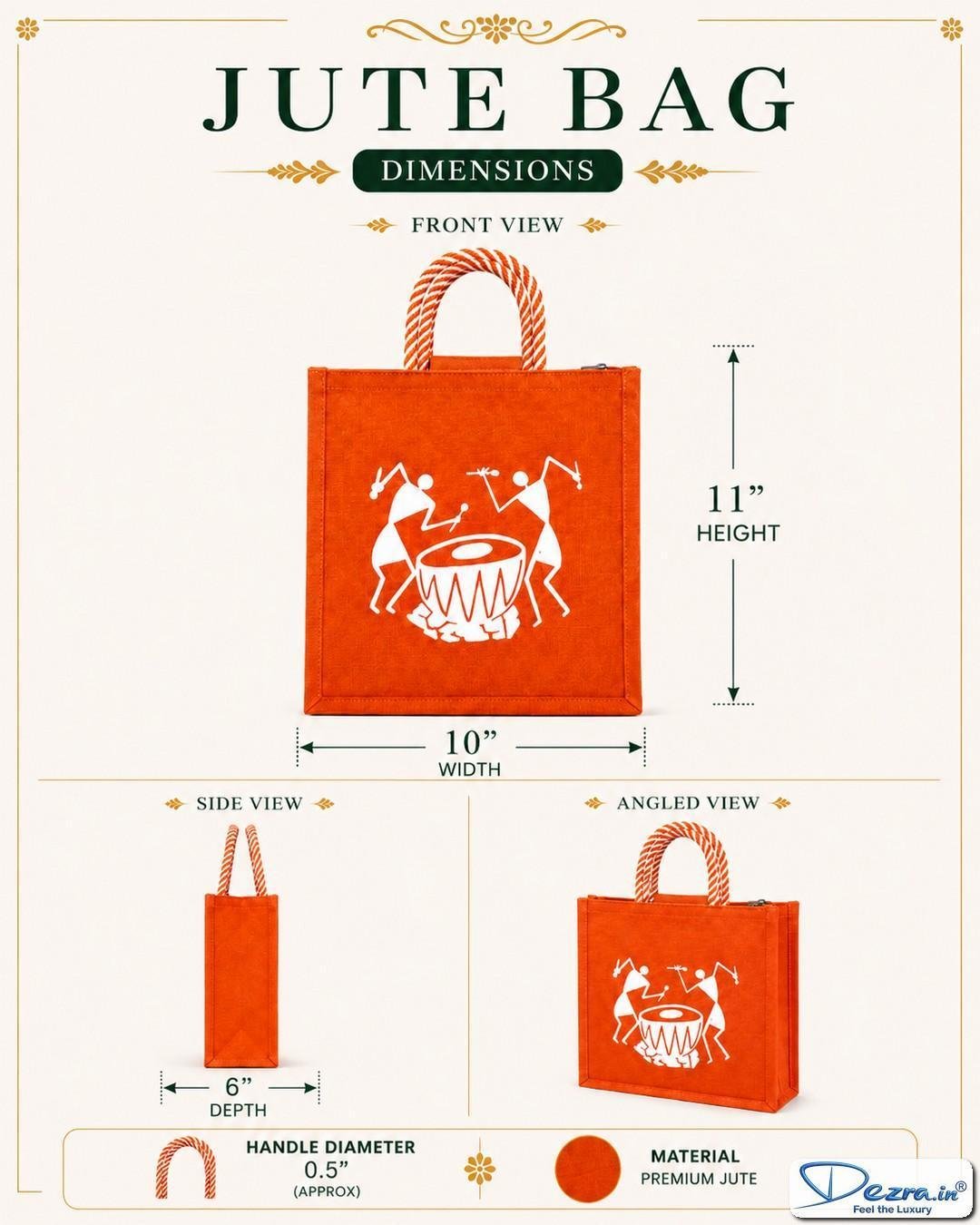 Warli Print Jute Return Gift Bags | Perfect for Every Celebration - Image 5