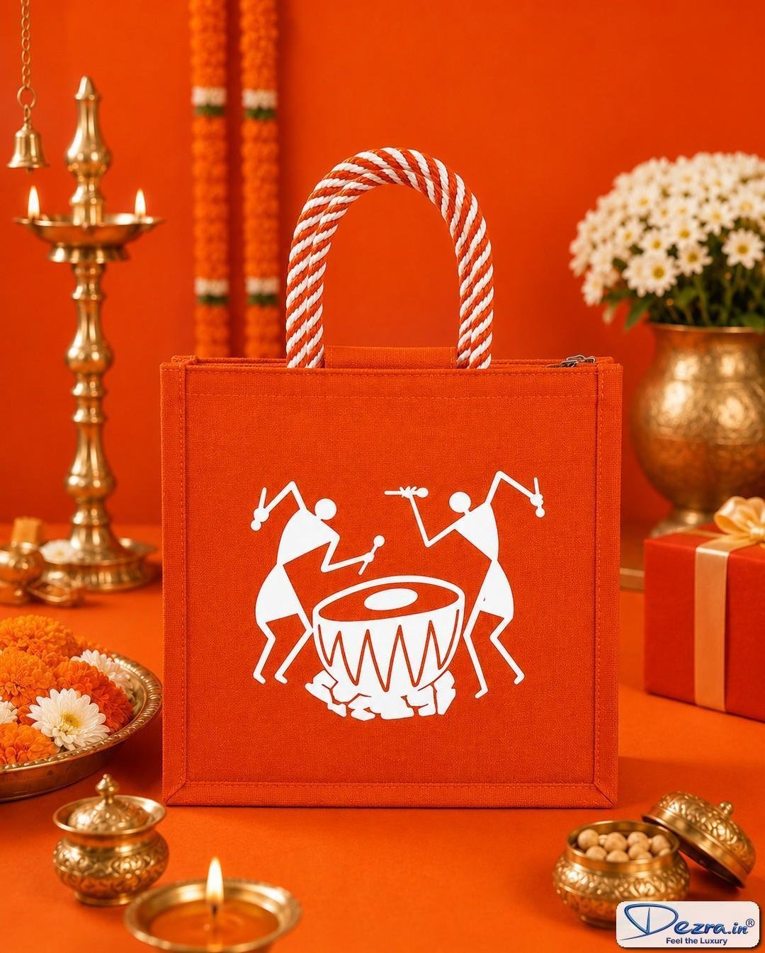 Warli Print Jute Return Gift Bags | Perfect for Every Celebration - Image 6