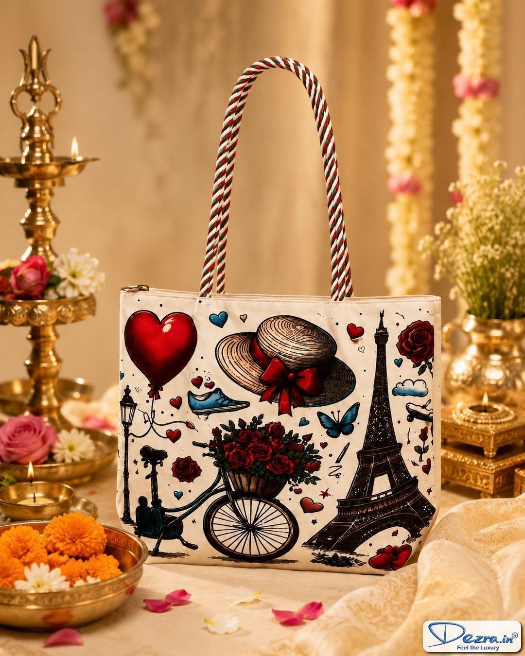 Paris Print Jute Return Gift Bags | Eco-Friendly Custom Bags for All Events - Image 4