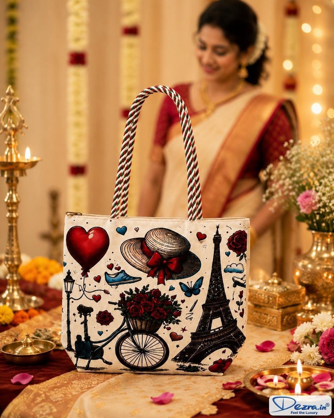 Paris Print Jute Return Gift Bags | Eco-Friendly Custom Bags for All Events - Image 5