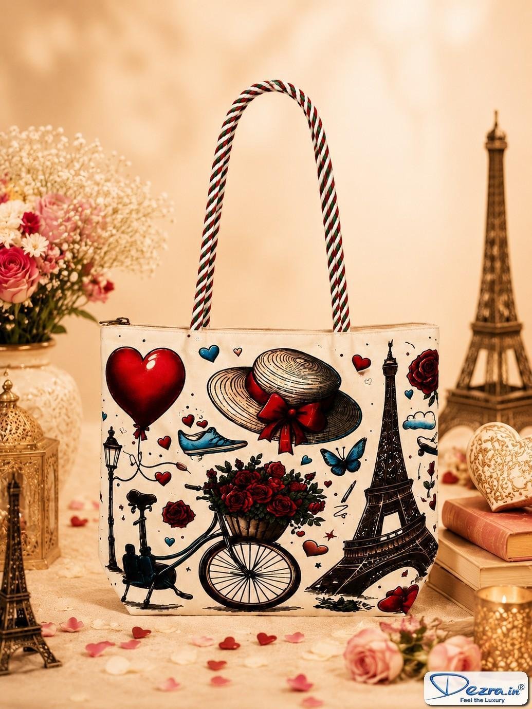 Paris Print Jute Return Gift Bags | Eco-Friendly Custom Bags for All Events - Image 7