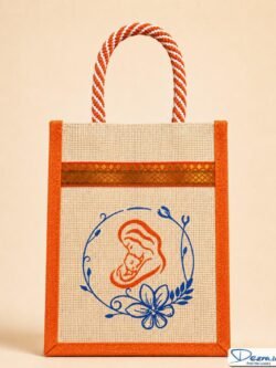 Mother & Baby Print Jute Return Gift Bags | Eco-Friendly Custom Baby Shower & Naming Ceremony Gift Bags