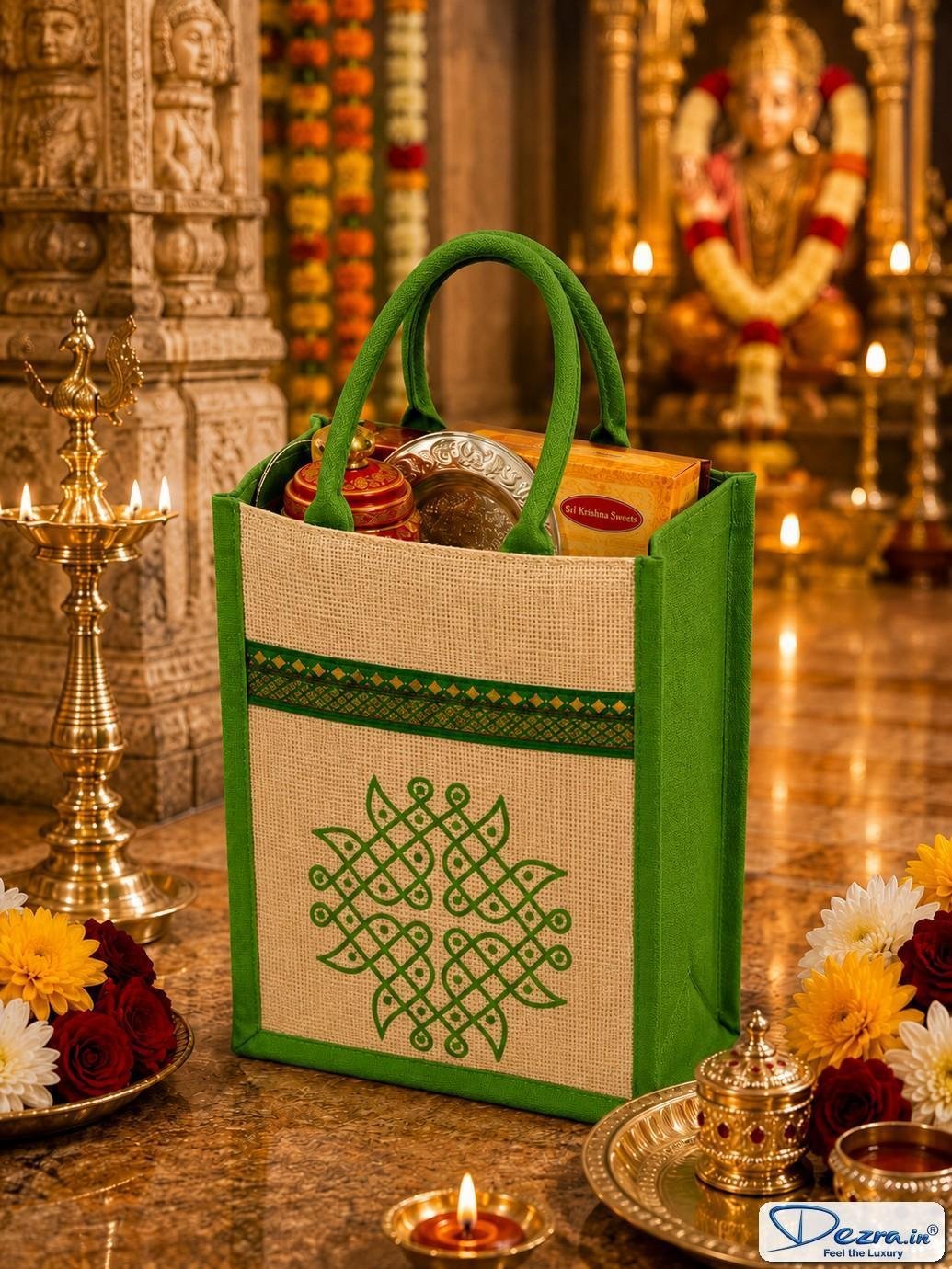Traditional Kolam Jute Return Gift Bags | Perfect for Every Functions - Image 3