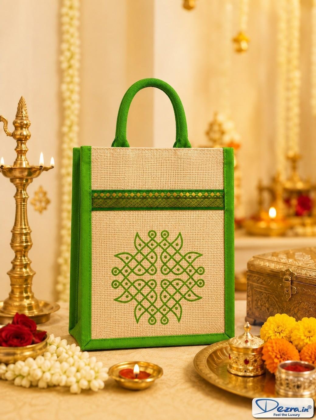 Traditional Kolam Jute Return Gift Bags | Perfect for Every Functions - Image 4