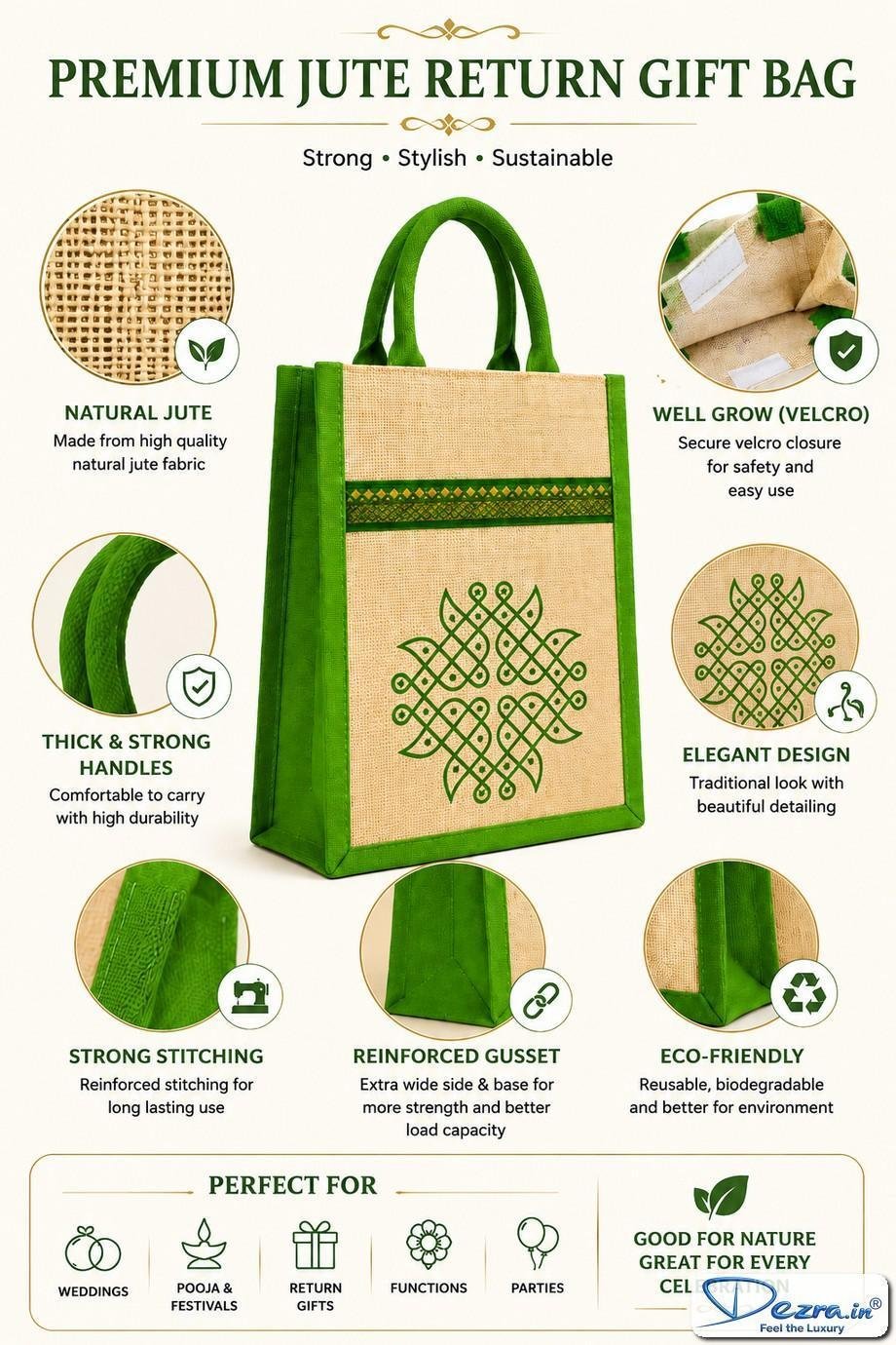 Traditional Kolam Jute Return Gift Bags | Perfect for Every Functions - Image 7