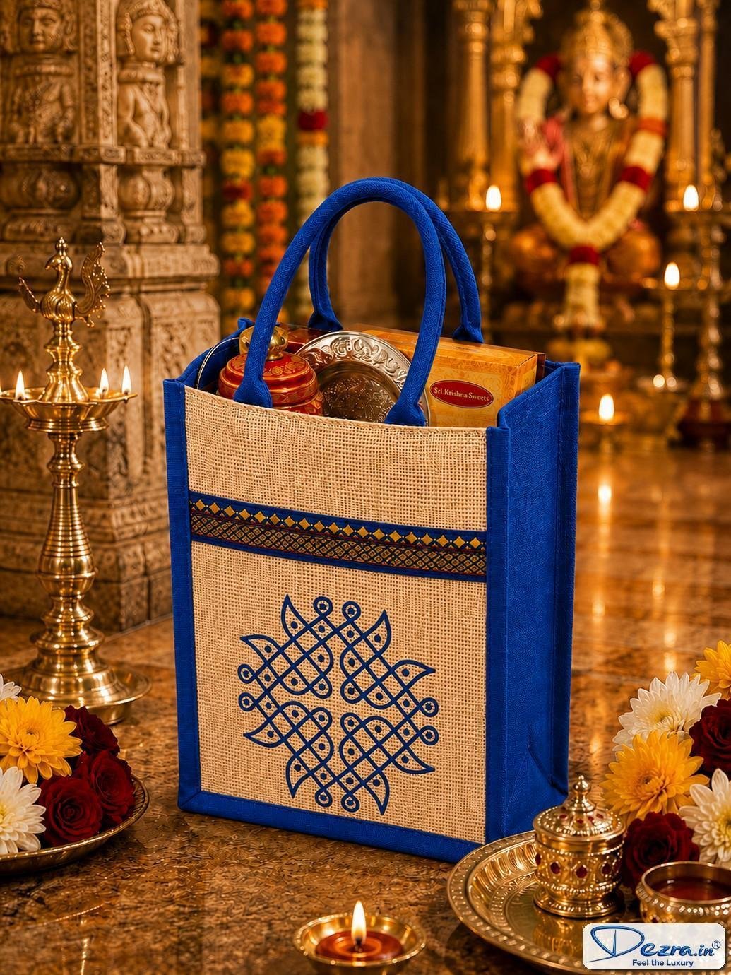 Traditional Kolam Jute Return Gift Bags | Perfect for Every Functions - Image 3