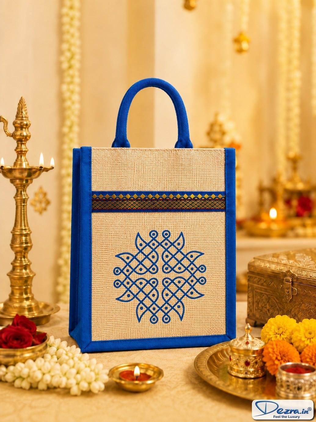 Traditional Kolam Jute Return Gift Bags | Perfect for Every Functions - Image 4