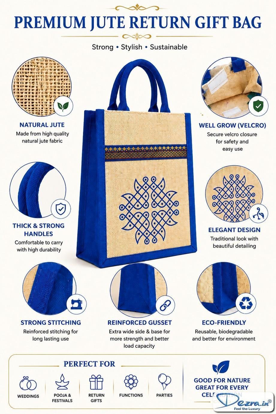 Traditional Kolam Jute Return Gift Bags | Perfect for Every Functions - Image 7
