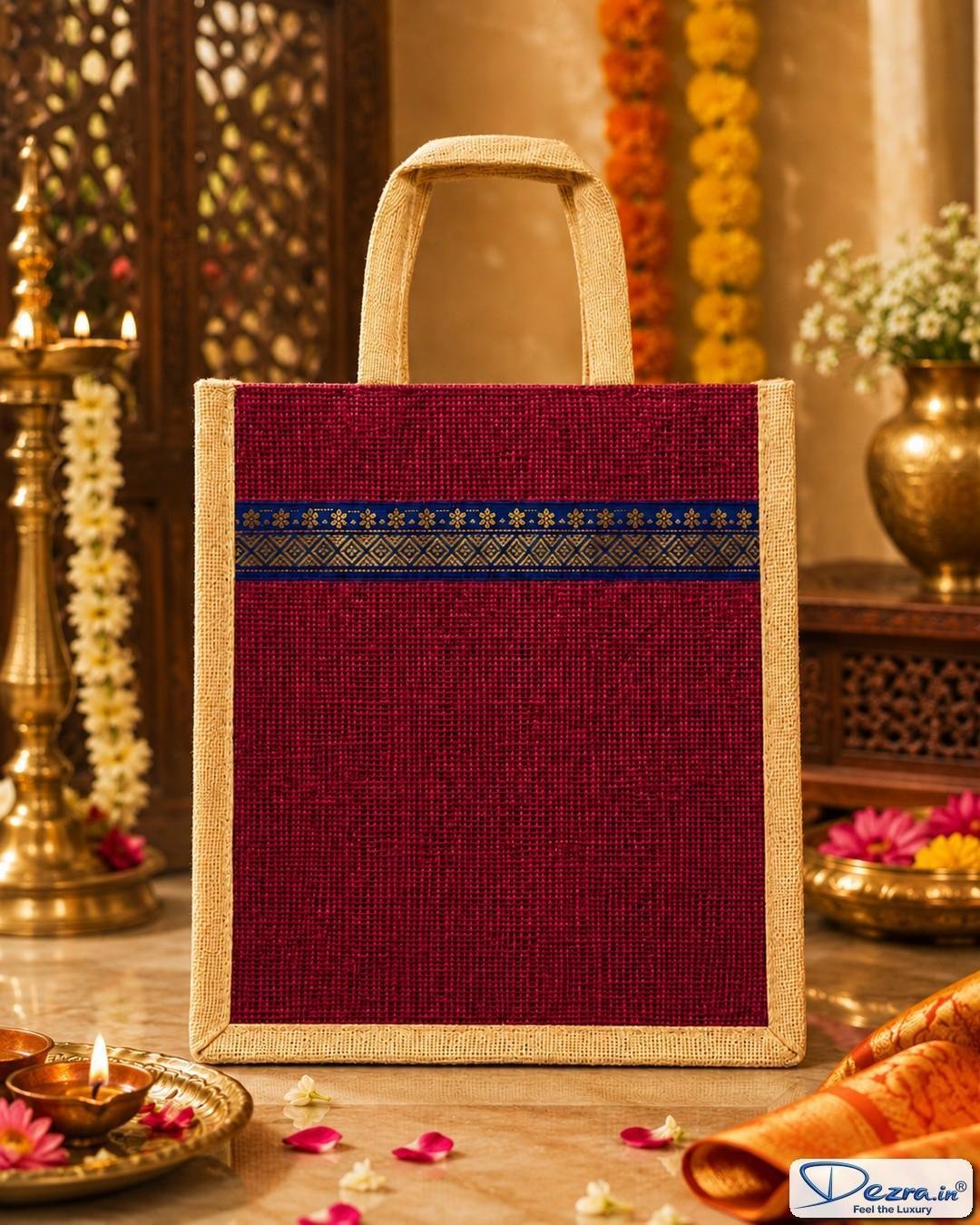 Premium Plain Jute Return Gift Bags | Eco-Friendly Wedding & Thamboolam Bags - Image 3