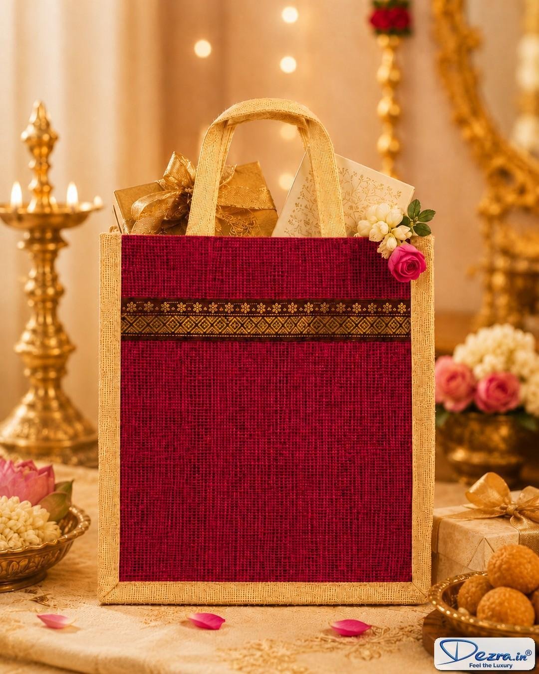 Premium Plain Jute Return Gift Bags | Eco-Friendly Wedding & Thamboolam Bags - Image 6