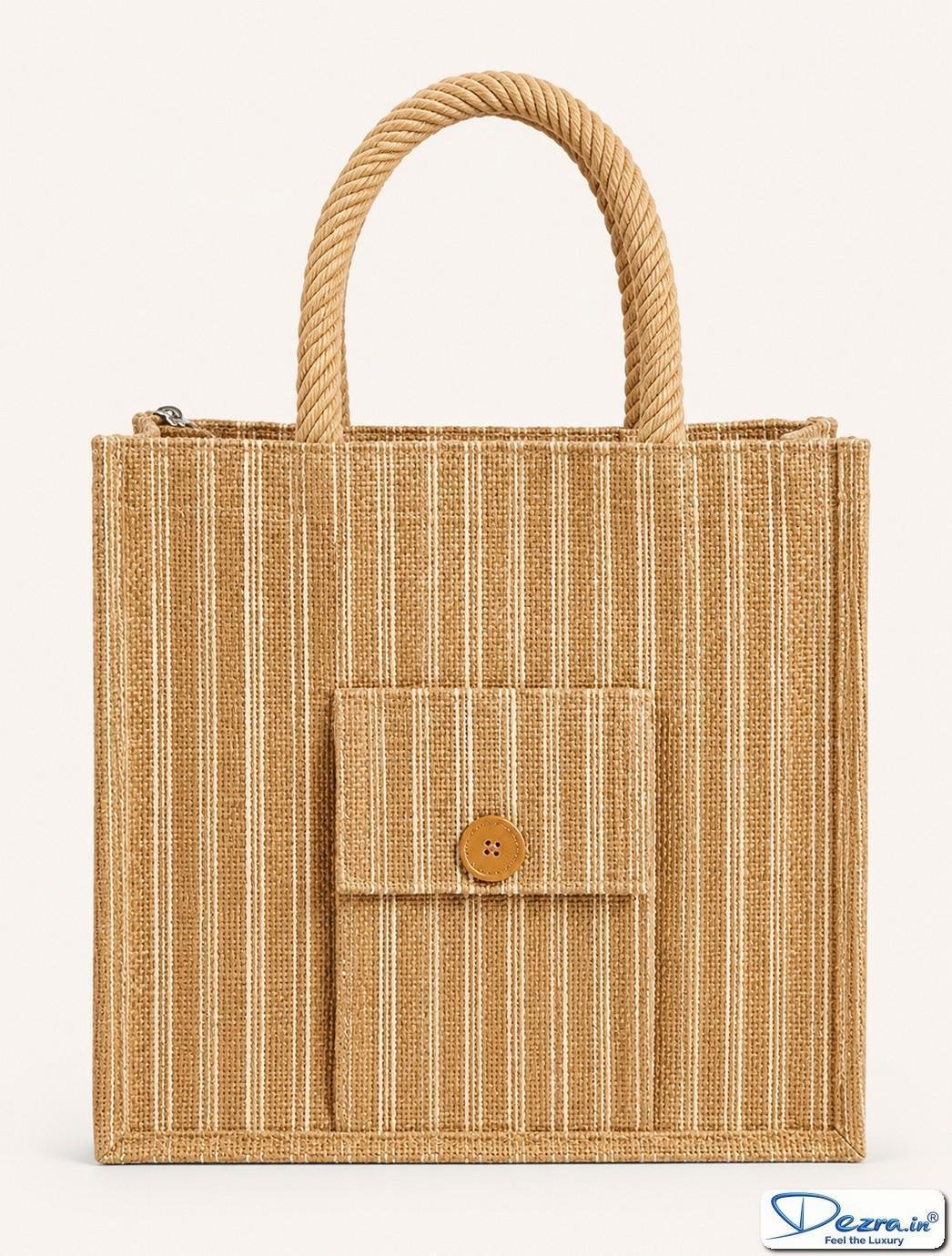 Premium Striped Jute Return Gift Bags with Pocket & Zipper | Eco-Friendly Custom Bags for All Events & Functions